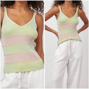 Rails Sunny Sherbet Rib Stripe Knit Tank Top Size S